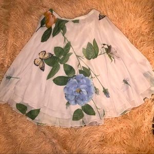 Beautiful Butterfly And Floral Full Skirt